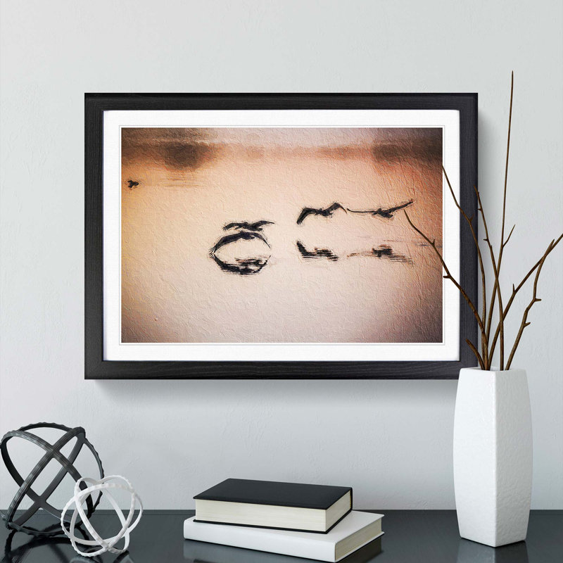 A Flock of Pelicans - Framed Print, 24cm H x 33cm W x 2cm D, Black Framed