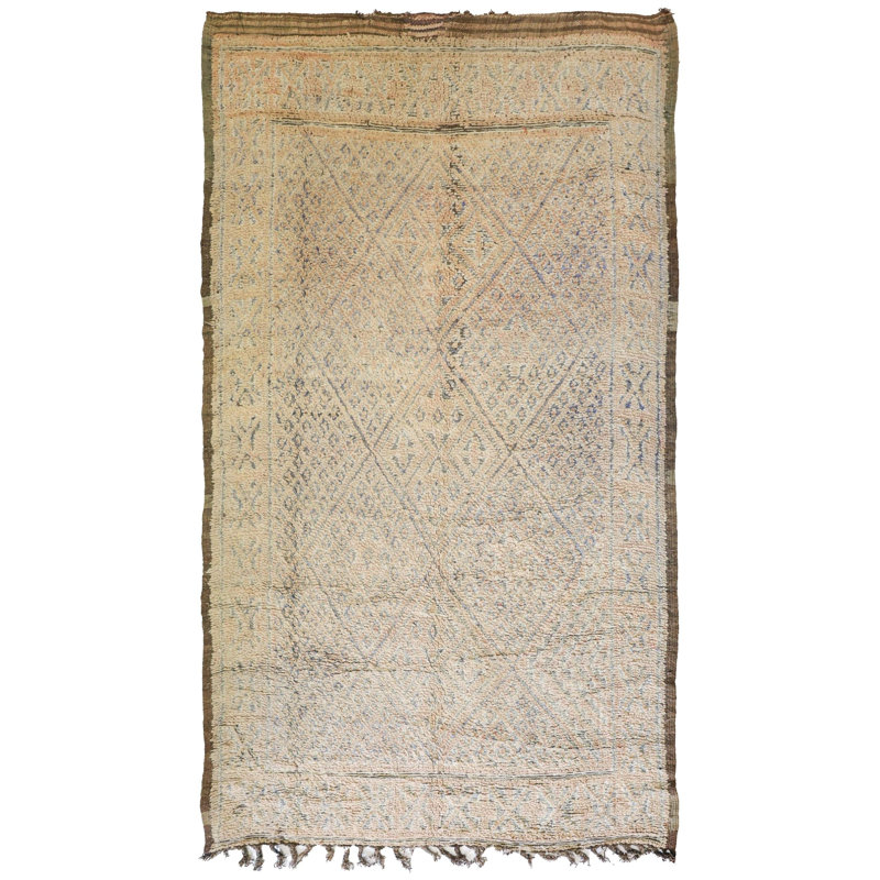 Tapis marocain rectangulaire en laine de conception unique 6 pi 1 po x 10 pi 4 po Moroccan Rugs