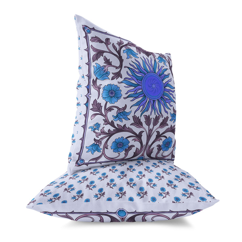Coussin solaire Solar Elegance, Bleu / rouge, H 16 po x l 16 po