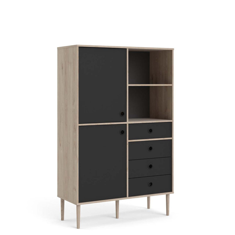 Felecia Rectangle Accent Cabinet, Matt Black