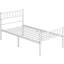 Minimalist Metal Bed Frame with Slatted Headboard-682358408-800080613