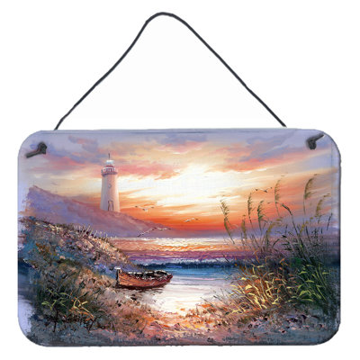Décoration murale scène de phare avec bateau suspendu