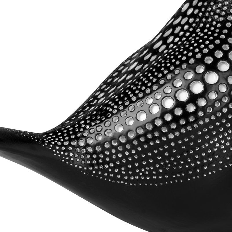 Morghan Dotted Tabletop Standing Bird Statue, Black