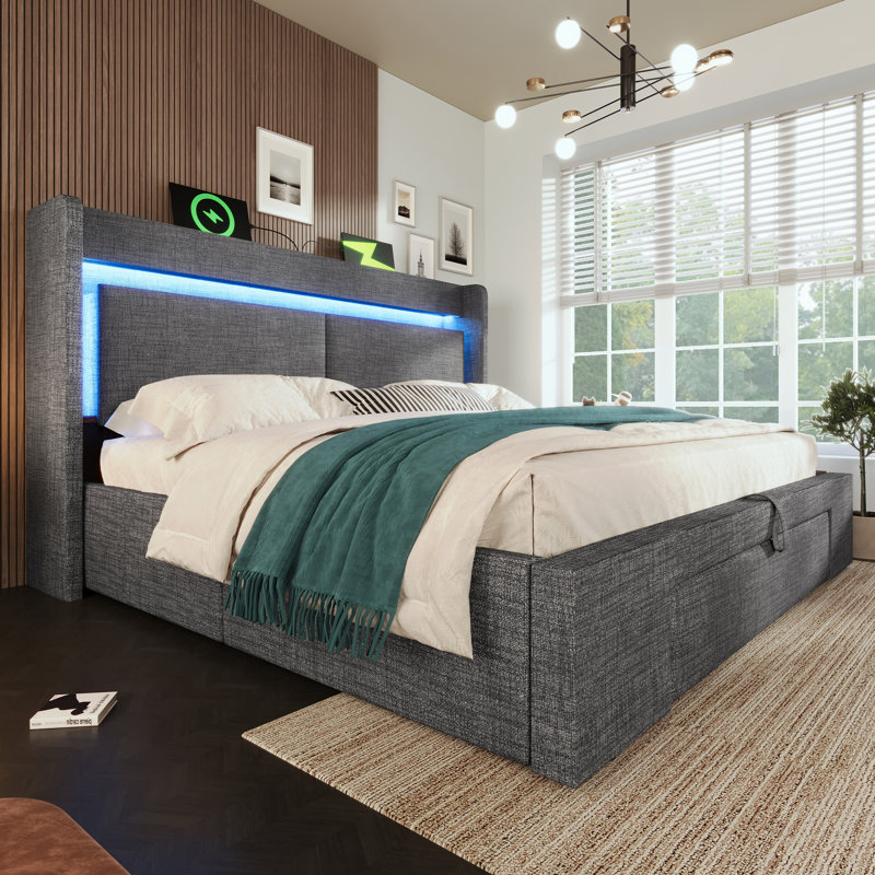 Bed, European Double (140 x 200 cm), Grey