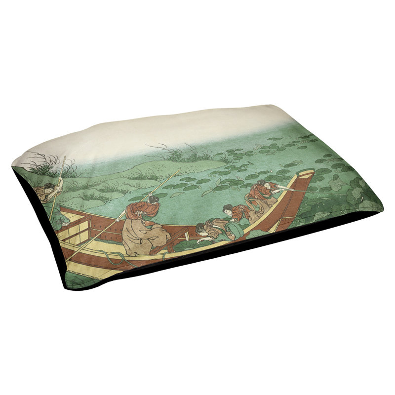 Coussin d'intérieur / d'extérieur pour chien Burkart, Moyen (H 14 po x l 42,5 po x P 32,5 po), Vert / Brun