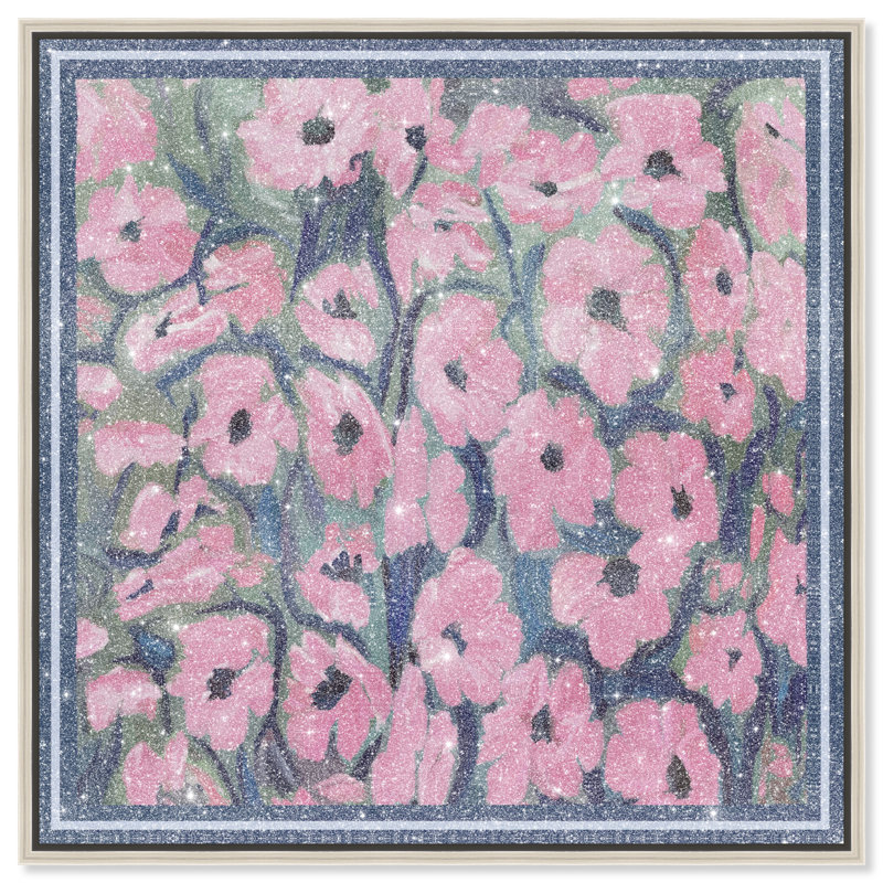 Night Blooms Print by Oliver Gal, 21"H x 21"W, Silver Floater Frame