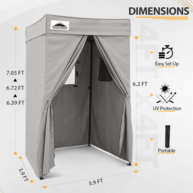 Auvent escamotable portatif en acier l 4 po x P 4 po, Gris