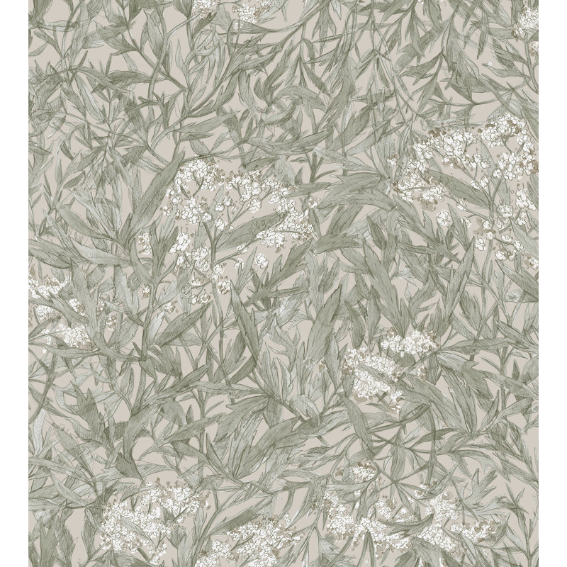 Kolonin Floral Wallpaper Roll, Sage Green