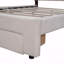 Structure de lit plateforme tapissier avec tiroir en molleton Queen Teddy
