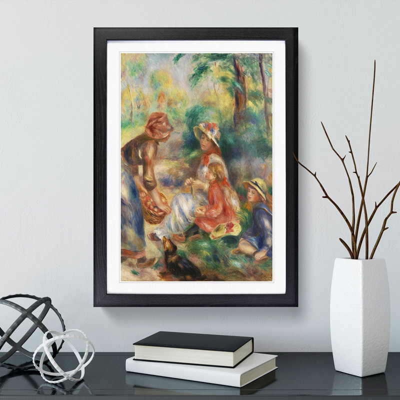 Apple Vendor by Pierre-Auguste Renoir - Picture Frame Painting, Black, 48cm H x 36cm W x 2cm D