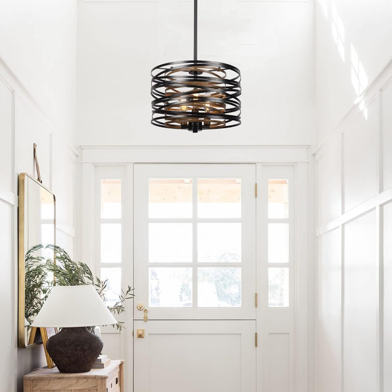 Willye 3 - Light Drum Chandelier, Black