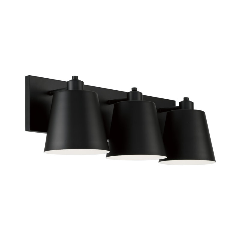 Éclairage pour meuble-lavabo à 3 lumières à intensité variable Alden, Noir mat