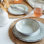 Service de table en mélamine 12 pièces, assiettes, plats, bols, service pour 4, baroque
