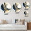 «Blue and Gold Swirl Abstract IV - Abstract Spirals», art mural rond sur métal-566294511