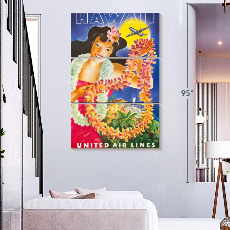 Affiche de voyage Masam Hawaii, H 74 po x l 48 po