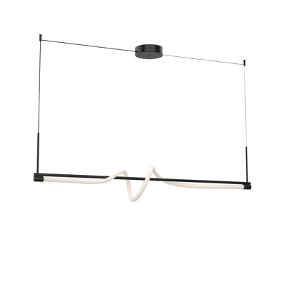 Luminaire suspendu linéaire moderne à 1 lumière pour îlot de cuisine Cursive