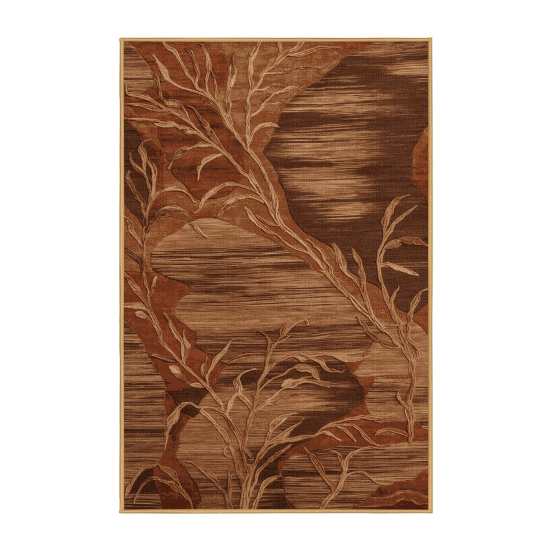 Tapis brun lavable à la machine, Rectangulaire 2 pi x 3 pi