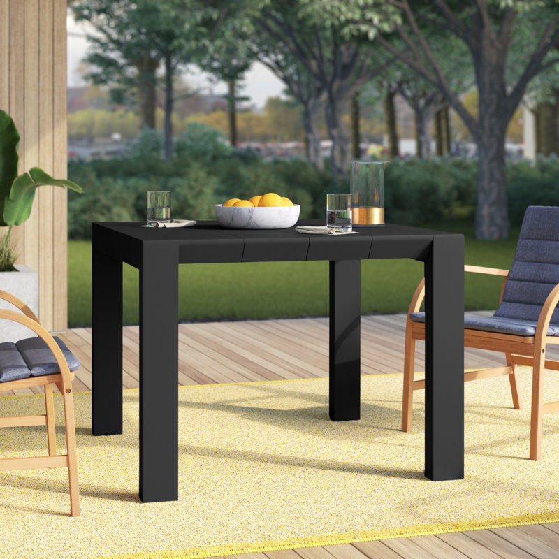 Table de salle à manger extensible en plastique Farrah, Noir