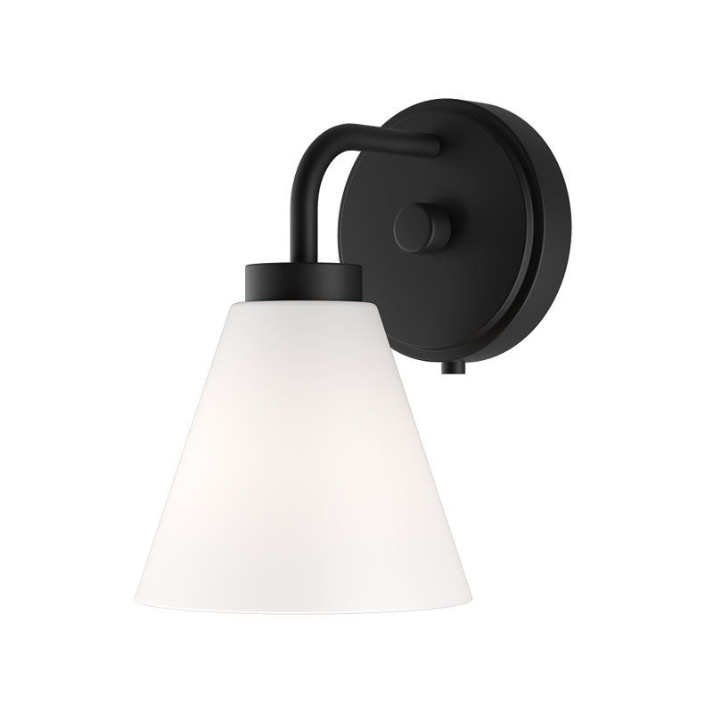 Wynridge Plug & Play 1-Light Wall Sconce in Transitional and Modern Style-9.25 Inches Tall and 6 Inches Wide, Matte Black
