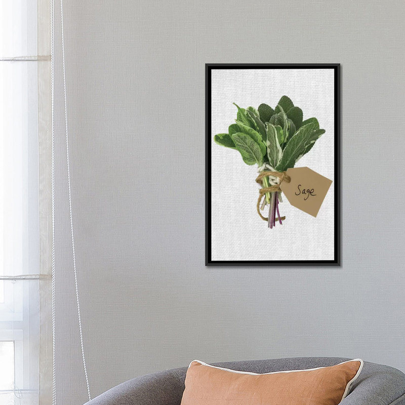 «Sage», reproduction d'impression sur toile, H 26 po x l 18 po x P 1,5 po, Toile avec cadre noir, Pas de tapis