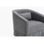 Fauteuil demi-tonneau pivotant en lin avec repose-pieds-733757784