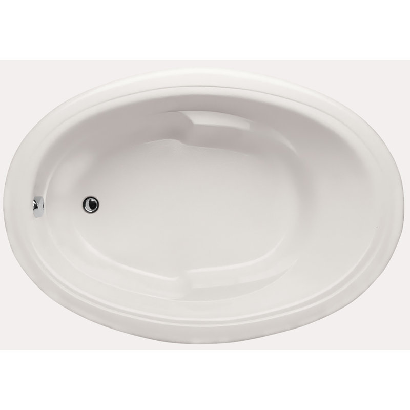 Builder Oval 72'' x 42'' Drop-In Soaking Acrylic Bathtub, White