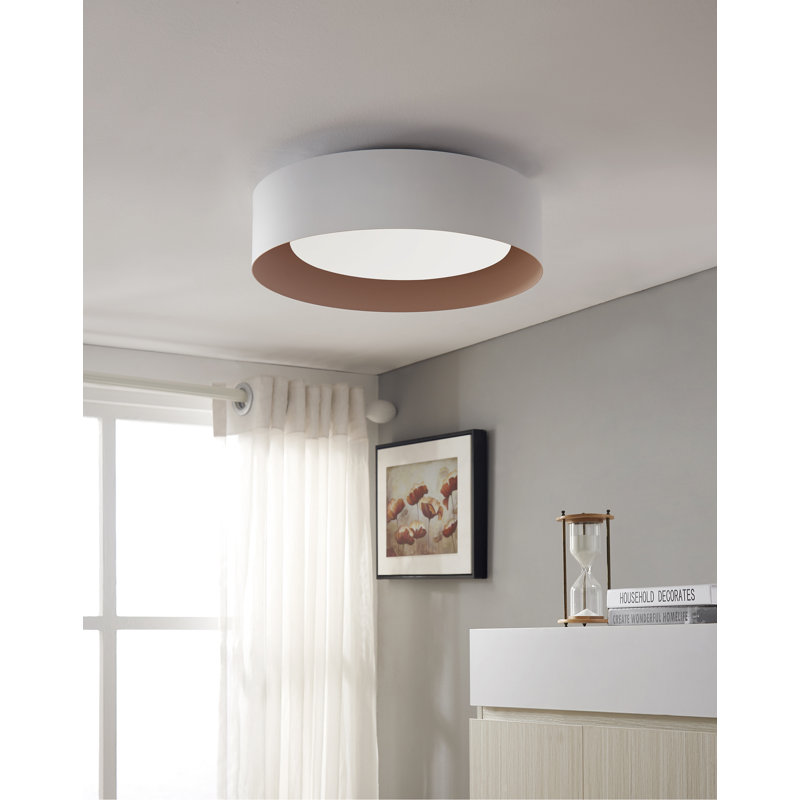 Carruthers 15.75" W 3-Light Dimmable Drum Flush Mount