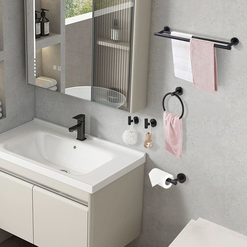 5 - Piece Bathroom Hardware Set, Matte Black