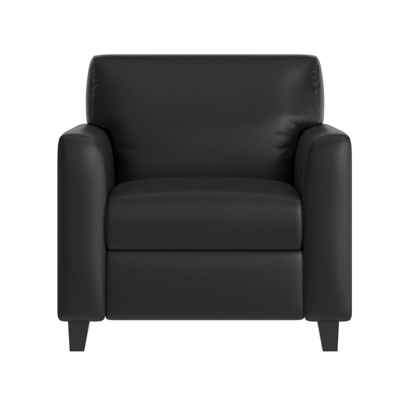 Chaise de réception rembourrée avec banc de chargement à droite, comprend 2 prises, 2 ports USB, 1 port USB-C, Noir