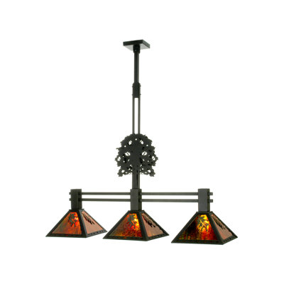 Luminaire suspendu linéaire pour table de billard 3 lumières Oak Tree Oak Leaf