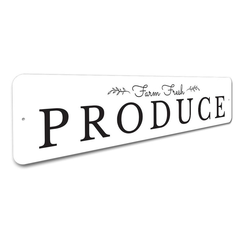 Enseigne en aluminium Farm Fresh Produce, H 6 po x l 24 po x P 0,06 po