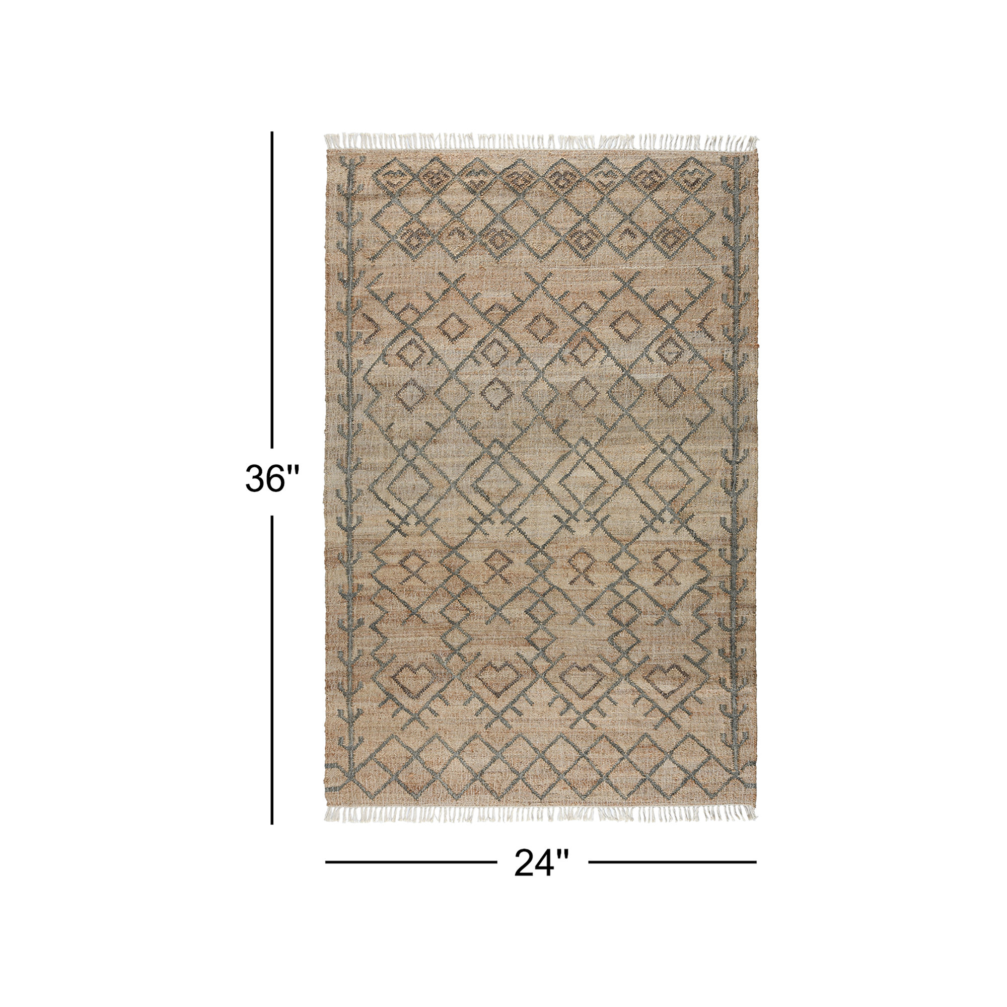 Manistique Handmade Jute / Sisal Gray/Brown Rug, Rectangle 2' x 3'