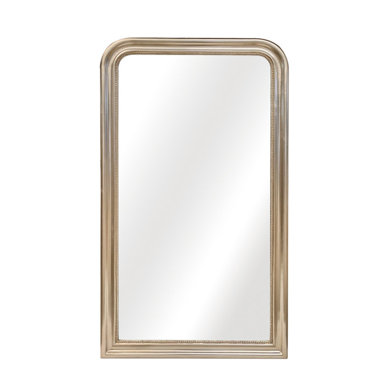 Miroir pleine longueur biseauté Jahking Arch Leaner, Argent champagne