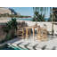 Capetown Counter Height Teak Outdoor Dining Set In Blue-840622108