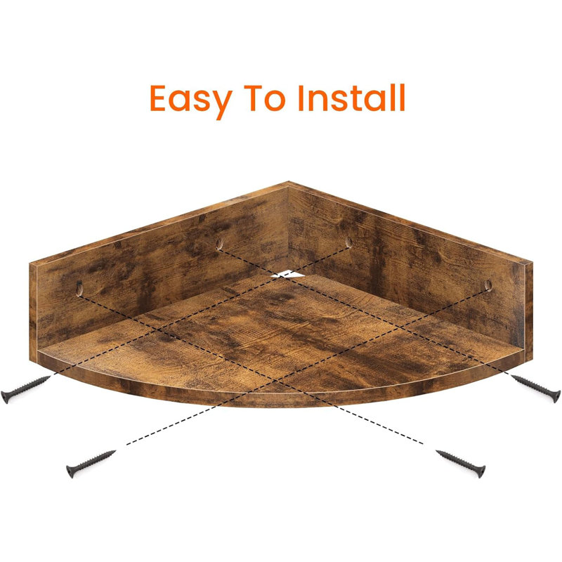 Ensemble de 3 tablettes d'angle flottantes avec trou pour cordon