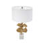 Lampe de table, lampe de table D17x30,2 "or Ginkgo avec base en marbre et abat-jour tambour blanc (assemblage de l'abat-jour requis), lampe de table