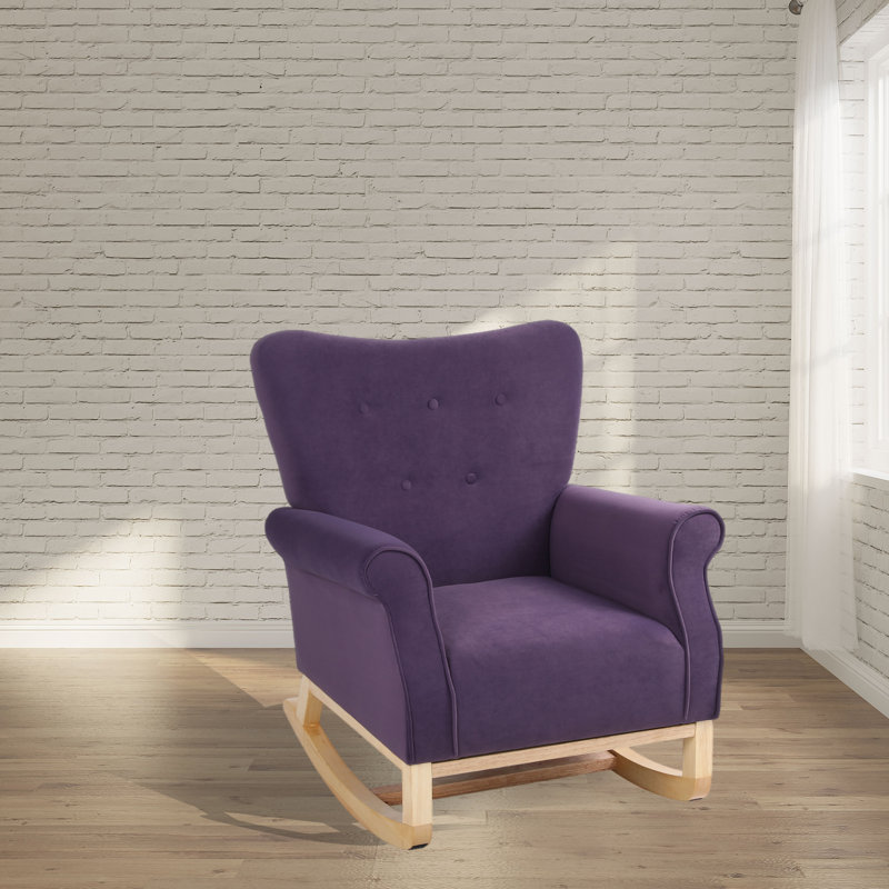 Chaise berçante Burnes, Velours mauve lavande