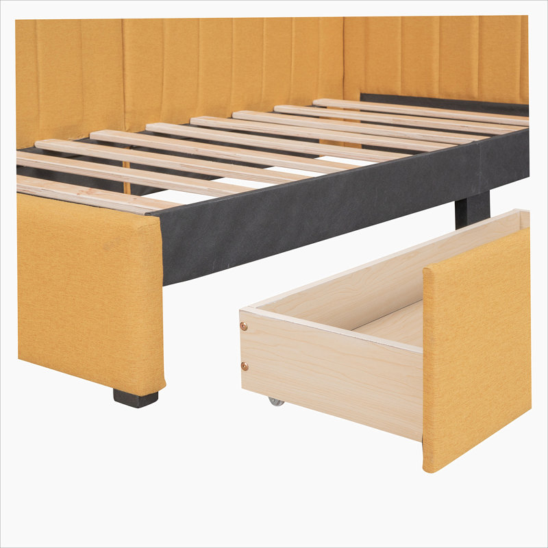 Sofa Bed Frame No Box Spring Needed, Yellow