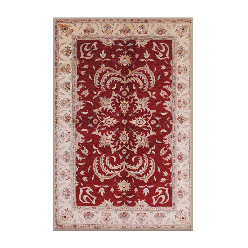 Tapis oriental rouge / ivoire Boghos, Rectangle 7 pi x 10 pi