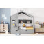 Lit de maison en bois avec lit gigogne, conception moderne pour enfants avec tablette de rangement-1507589996-1507590003