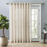 Jeffry Premium Touch of Linen Semi-Sheer Grommet Curtain Panel