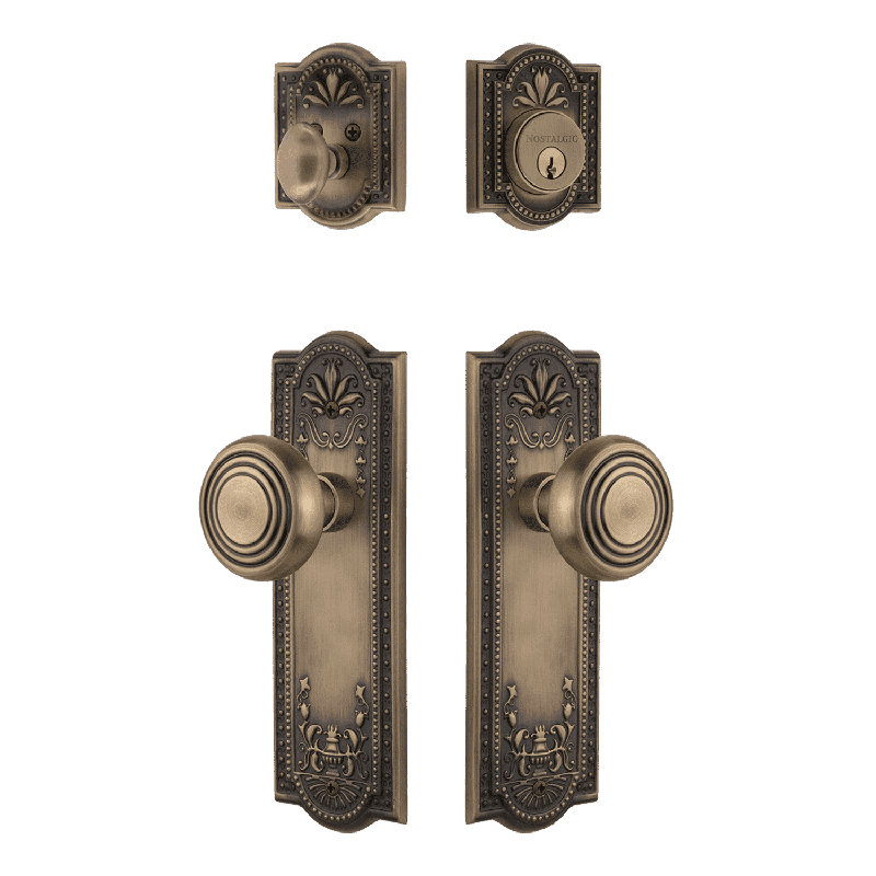Ensemble d'entrée Nostalgic Warehouse Meadows, Laiton antique, 2.75