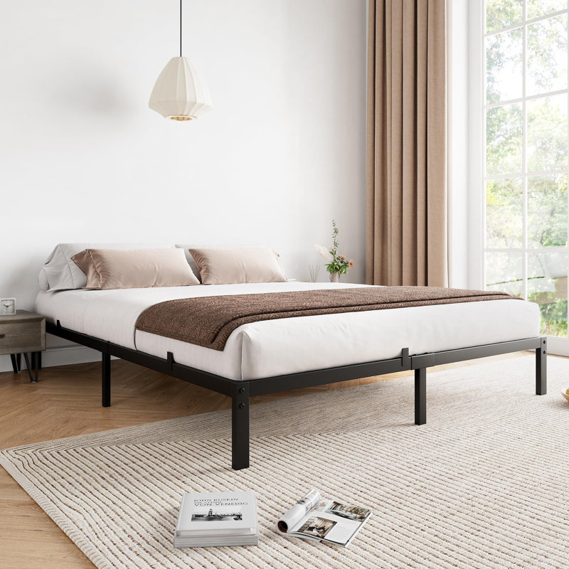 Full Size Metal Bed Frame Platform - 10 Inch Heavy Duty, Under Bed Storage, Noise-Free, No Box Season Needed, Easy Assembly, Sturdy for Bedroom Apartment - Black (10 INCH FULL)