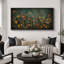 Moody Green Wildflower Florals Modern Decor, très grandes photos, impression sur toile encadrée-107118463-111666037