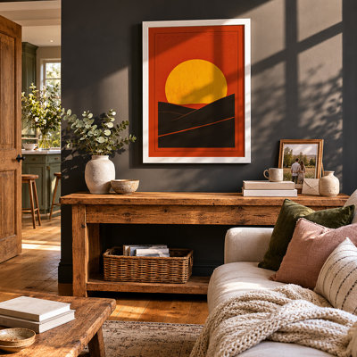 Sun Behind Mountains Minimalist - Print