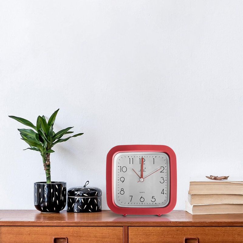 Quartz Movement / Crystal Alarm Tabletop Clock, Red