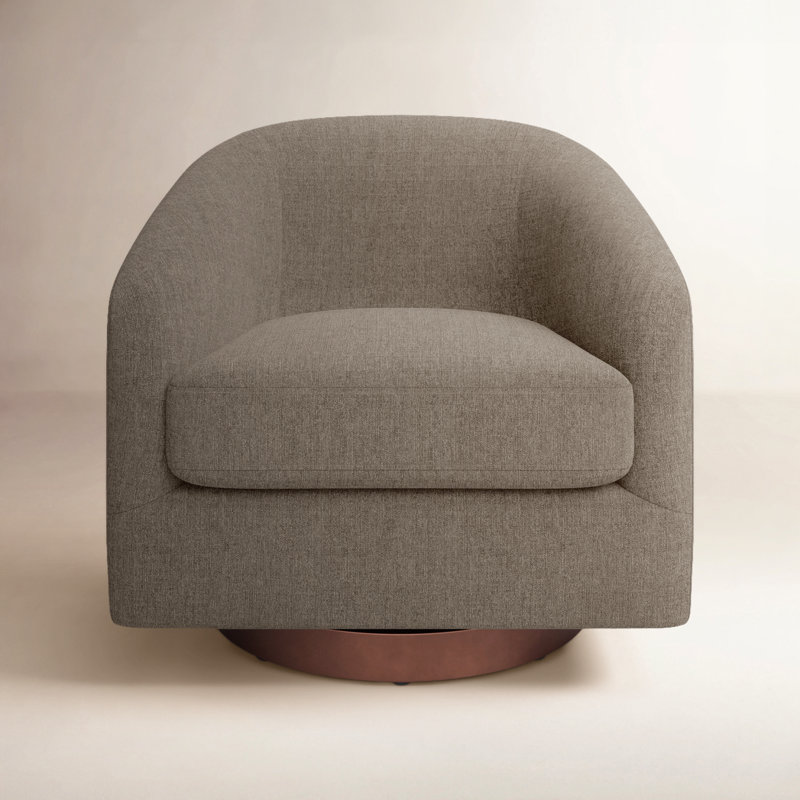 Bennett Upholstered Swivel Barrel Chair, Flanigan Slate