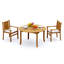 2 Seats 3 Pcs Grade-A Teak Wood Dining Set: 52" Round Table And 2 Cahyo Stacking Arm Chairs #11CH1102-1570889032