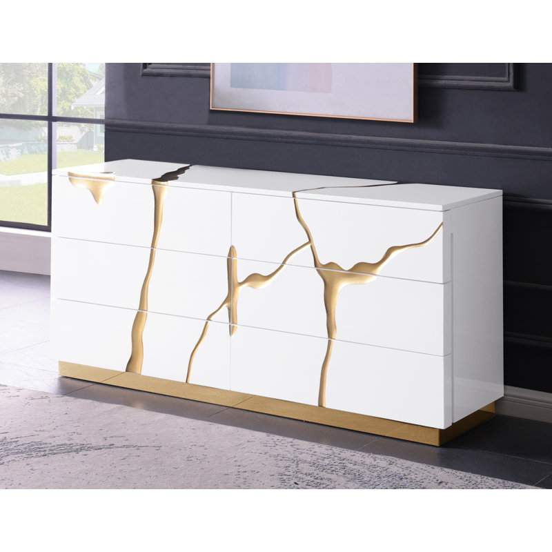 Commode 6 tiroirs Milan, Blanc