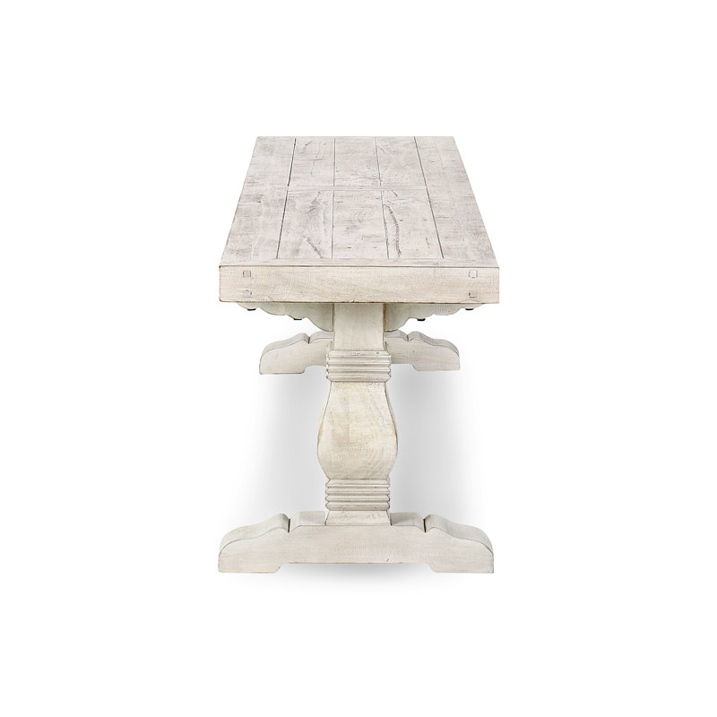 Kasey Wood Bench, 18" H x 83" W x 16"D, Distressed Ivory